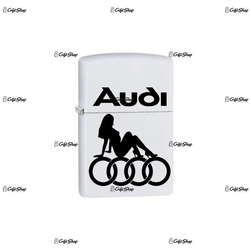 Audi, bricheta metalica gravata laser cu mesaj